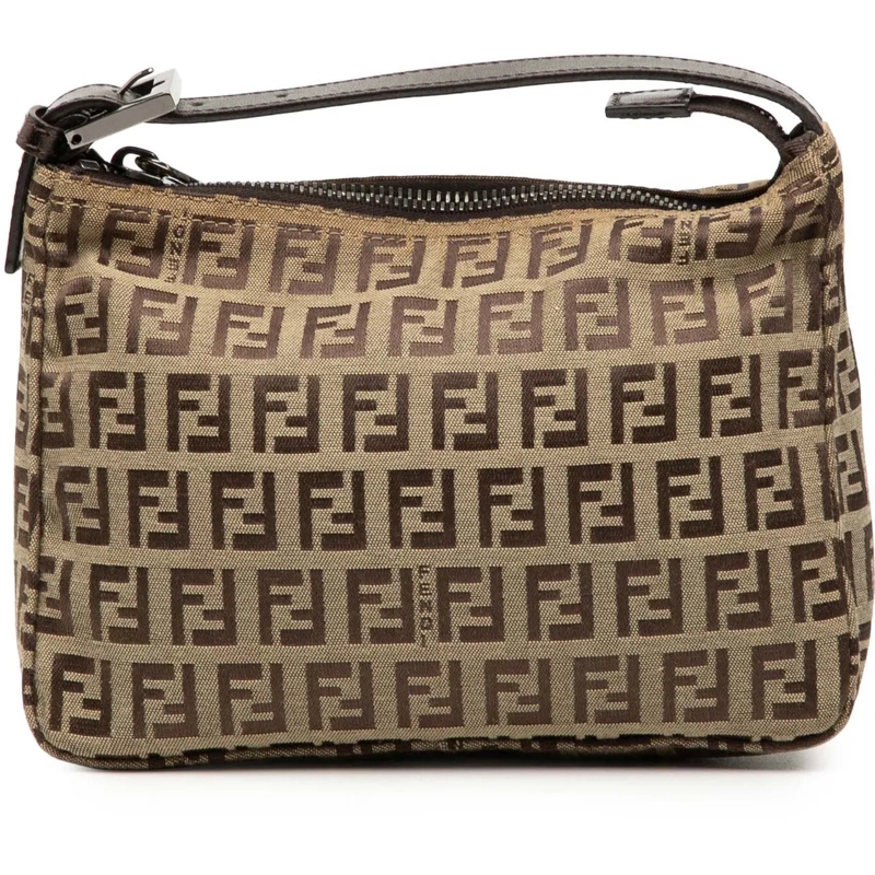 Fendi Tote Zucchino Canvas Handbag braun