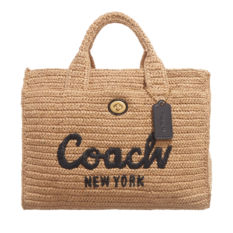 Coach Tote Straw Cargo Tote Natural