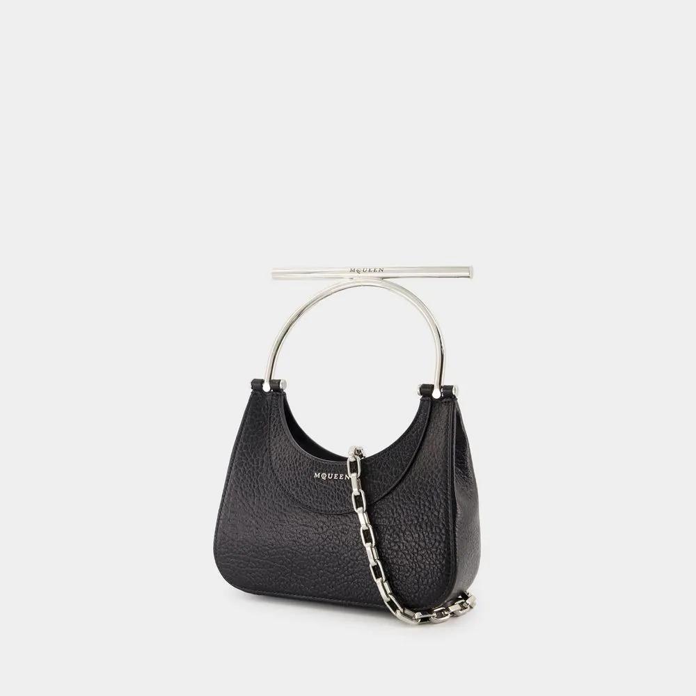 Alexander mcqueen Hobo bags Mini Cross Bar Purse Leather Black in zwart