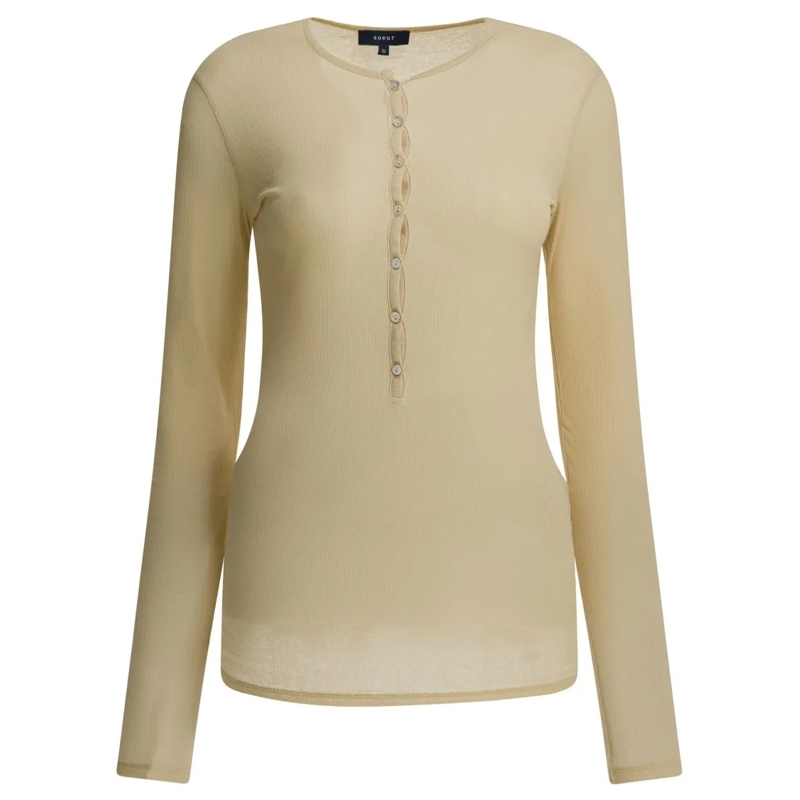 SOEUR Langärmeliges Oberteil Ribbed Knit Long-Sleeved Top Neutrals