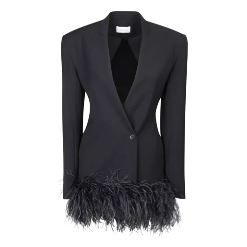 16Arlington Feather Double-Breasted Jacket Black 