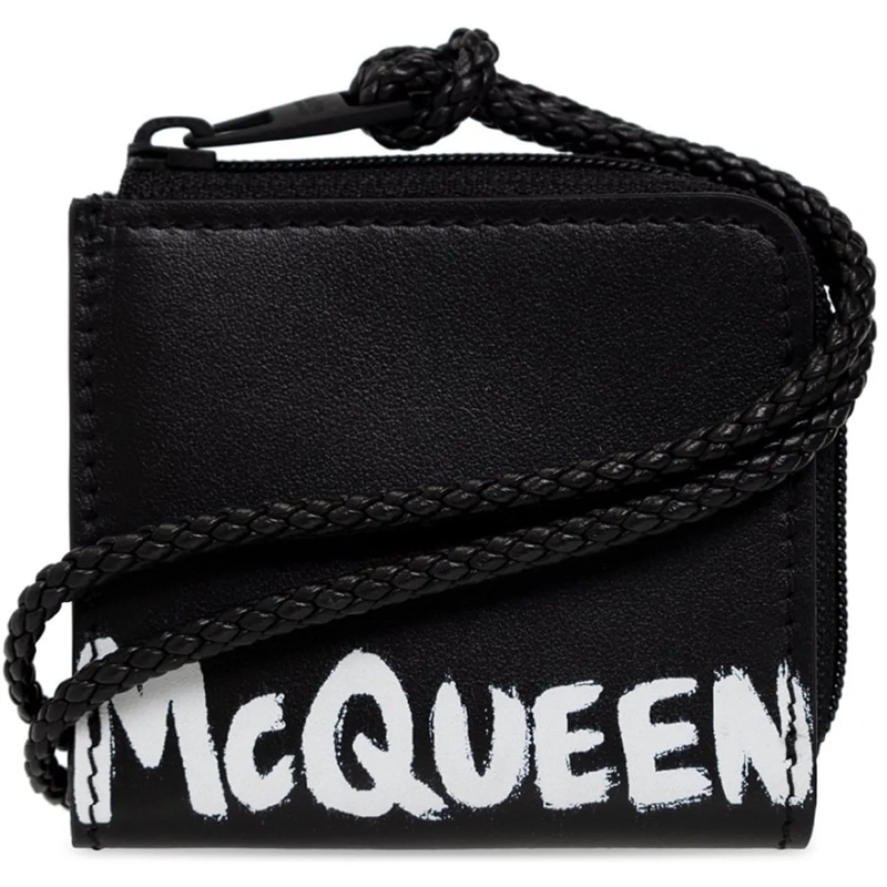 Alexander McQueen Geldbörse Graffiti Logo Wallet schwarz
