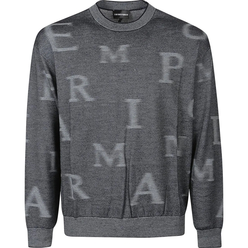 Emporio Armani  Monogram Sweater Metallic silber