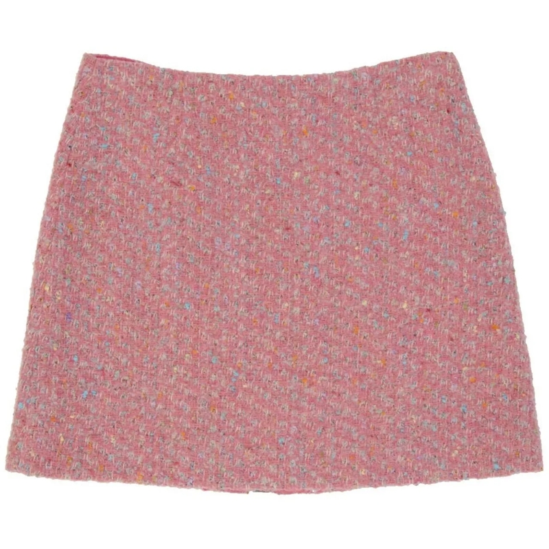 Moschino Jupe midi Textured Wool Mini Skirt Pink