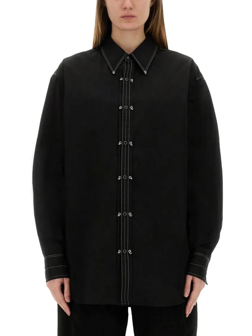 Thumbnail - Lemaire - Relaxed Fit Cotton Shirt - Größe M - schwarz