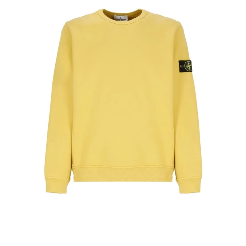 Stone Island Yellow Cotton Sweatshirt Yellow Truien