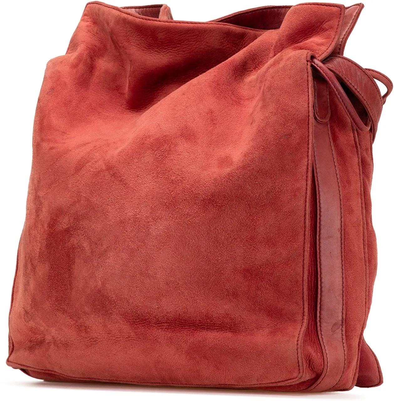Thumbnail - Loewe Hobo Bags - 2000-2024 Suede Drawstring Flamenco Crossbody - Gr. unisize - in Rot - für Damen