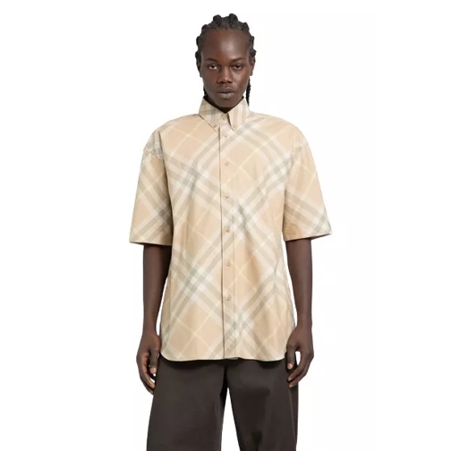 Burberry Check Cotton Short Sleeves Shirt Neutrals 