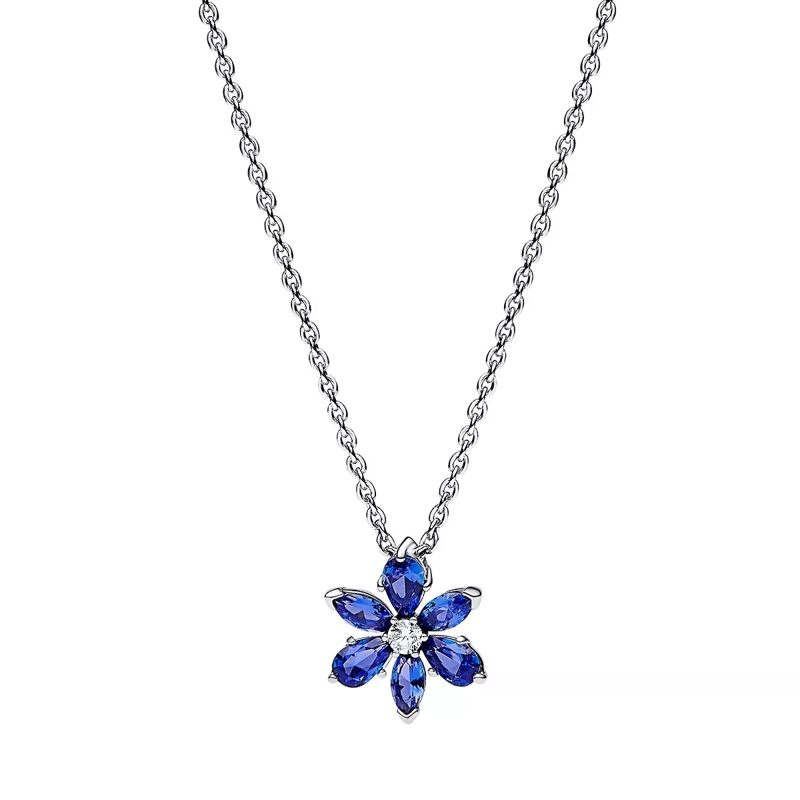 Pandora Collier moyen Herbarium cluster sterling silver collier with pri Blue