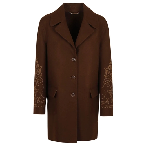 Ermanno Scervino Übergangsmäntel Pure Wool Coat Brown