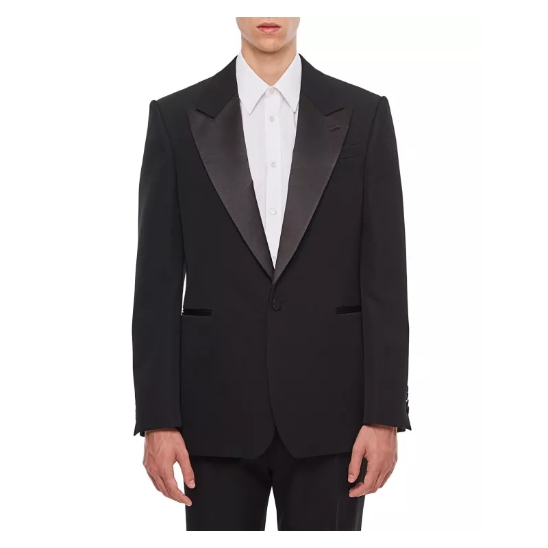 Alexander McQueen Blazer Tuxedo Jacket Black (Image 2)