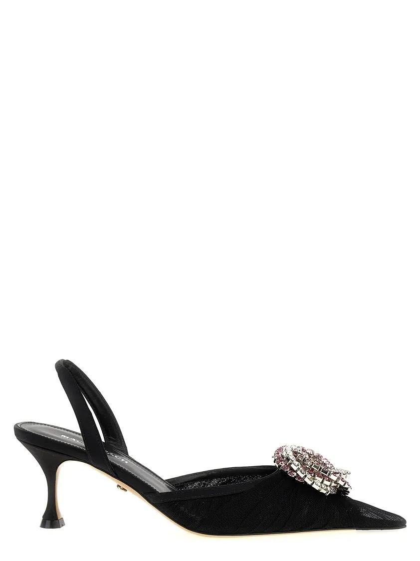 Mach&Mach Vrouw Zwart Hoge Hakken - 'galaxy' Slingback In Maat 35,5 (Eu)