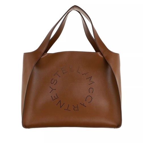 Stella McCartney Logo Tote Bag Leather Cinnamon Boodschappentas