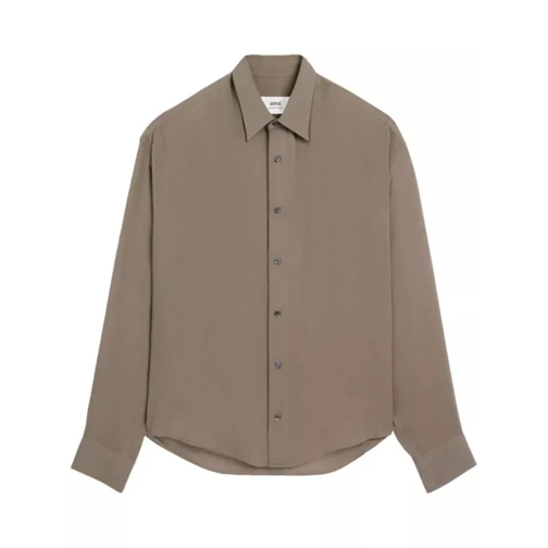 AMI Paris Long-Sleeve Shirt Brown 