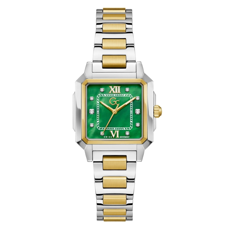 GC Quarzuhr Quarz-Analoguhr Gc Squarecut Lady gold