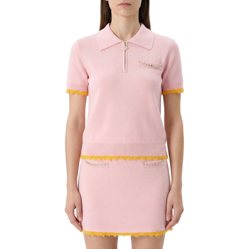 Casablanca Polohemd Poloshirt aus Wolle pink(Image 2)