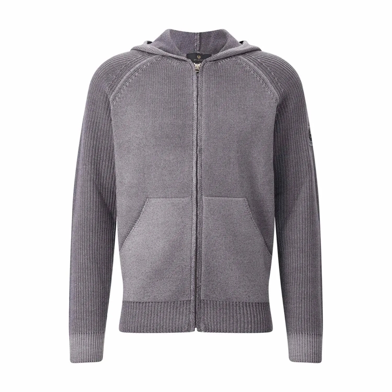 Belstaff veste Strickjacke Garment Dye Aspect grau
