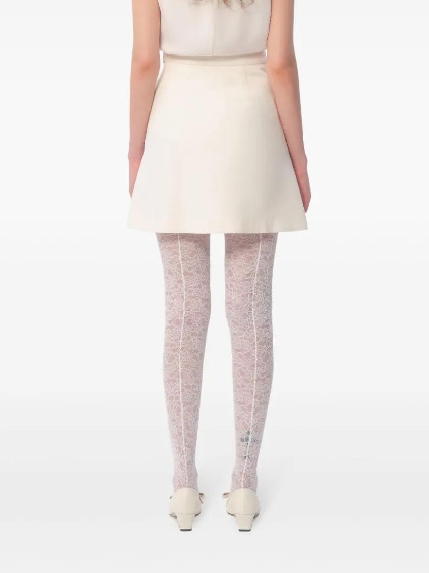 Valentino Garavani Flared White Wool-Silk Blend Couture