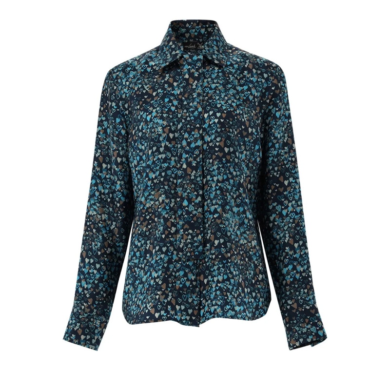 VAN LAACK Bluse Bluse Modern Fit Uni marineblau