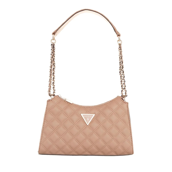 Guess Giully Top Zip Shoulder Bag Beige Schultertasche