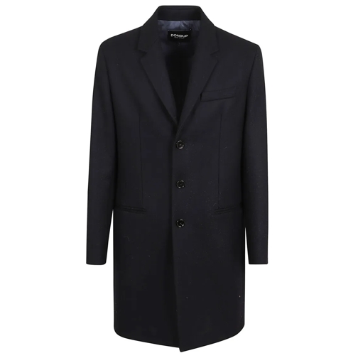 Dondup Overgangsjas Wool Coat With Pointed Lapels And Button Closure Blue