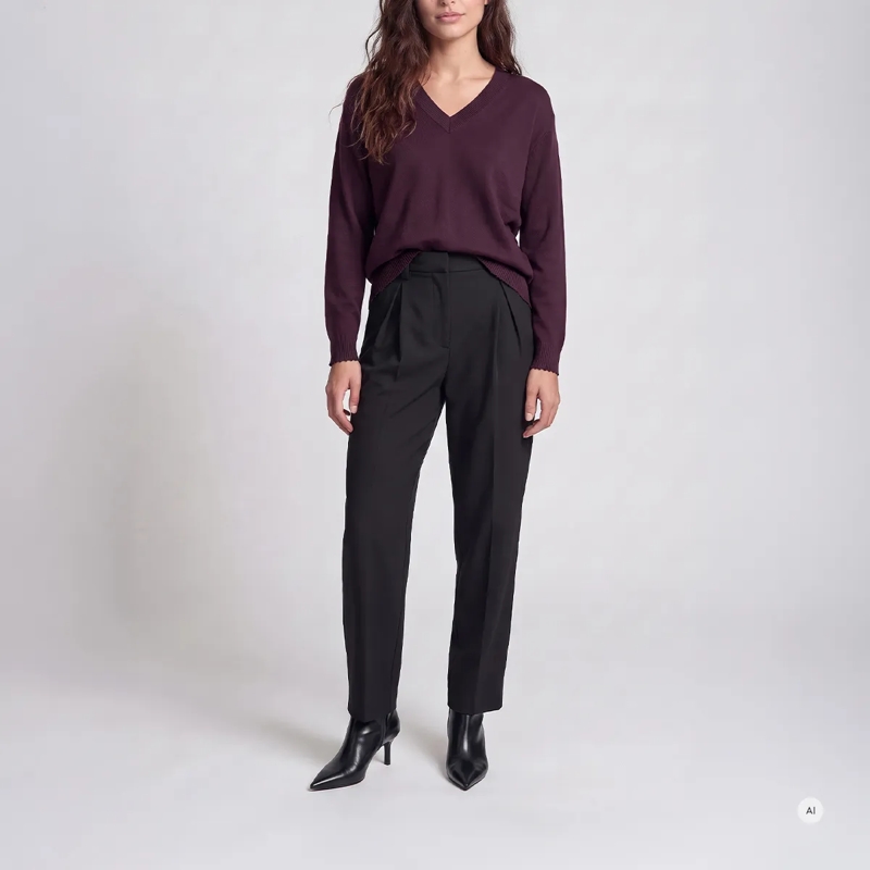 Marc Aurel Pullover Dieser V-Ausschnitt-Pullover aus Cotton/Wool-Mix m lila(Image 2)