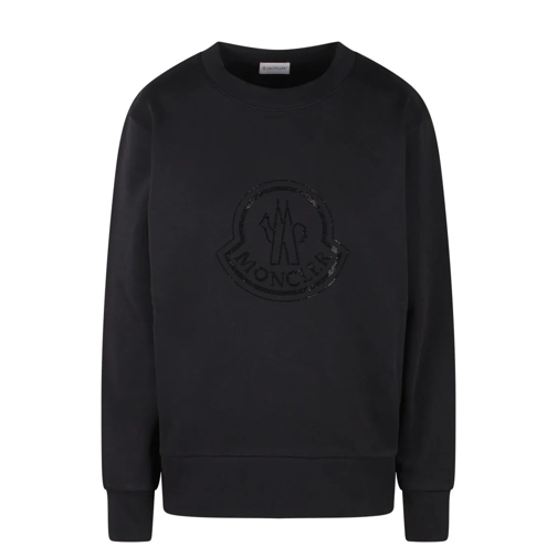 Moncler Strass Logo Sweatshirt Black Shirts