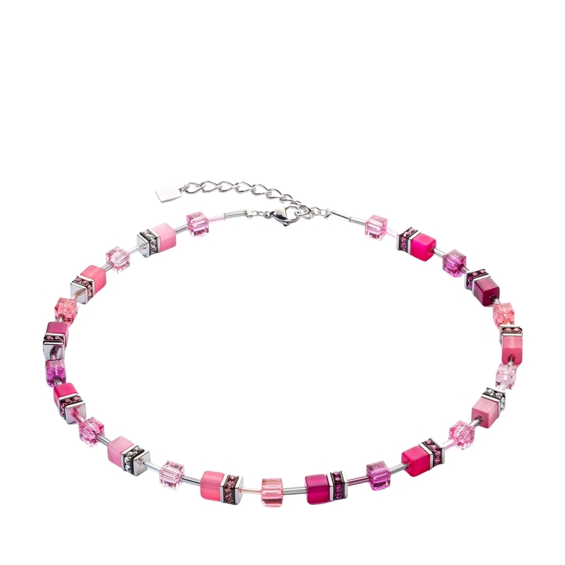 COEUR DE LION Mittellange Halskette GeoCUBE® Iconic Halskette pink
