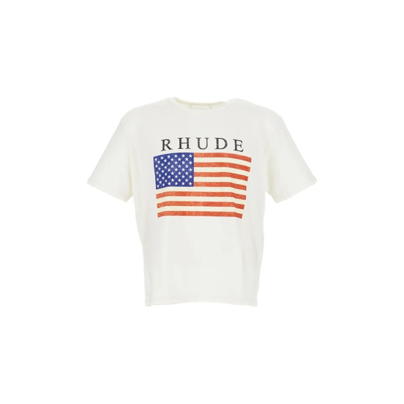 Rhude T-shirt Classic White T-Shirt With Standard Crew Neckline White
