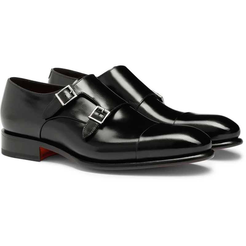 Santoni Claquettes Leather doublebuckle shoe weiß(Image 5)