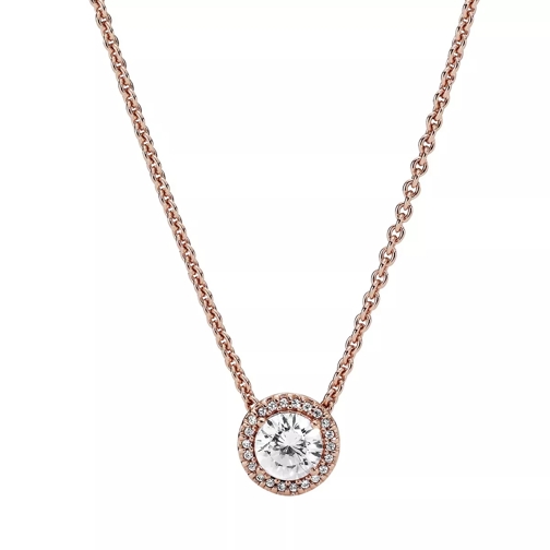 Pandora Halskette mit Rundem Funkelndem Strahlenkranz 14k Rose gold-plated Kort halsband