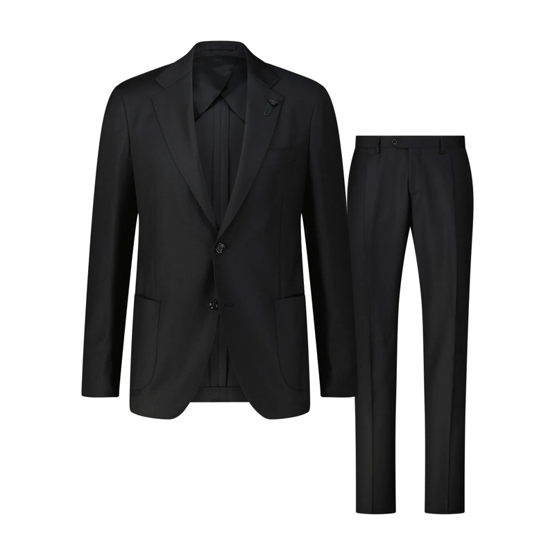 Lardini Combinaison de costume Zweiteiliger Anzug aus Schurwolle Schwarz