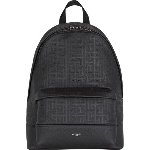 Balmain Sac à dos Monogram Jacquard Backpack schwarz