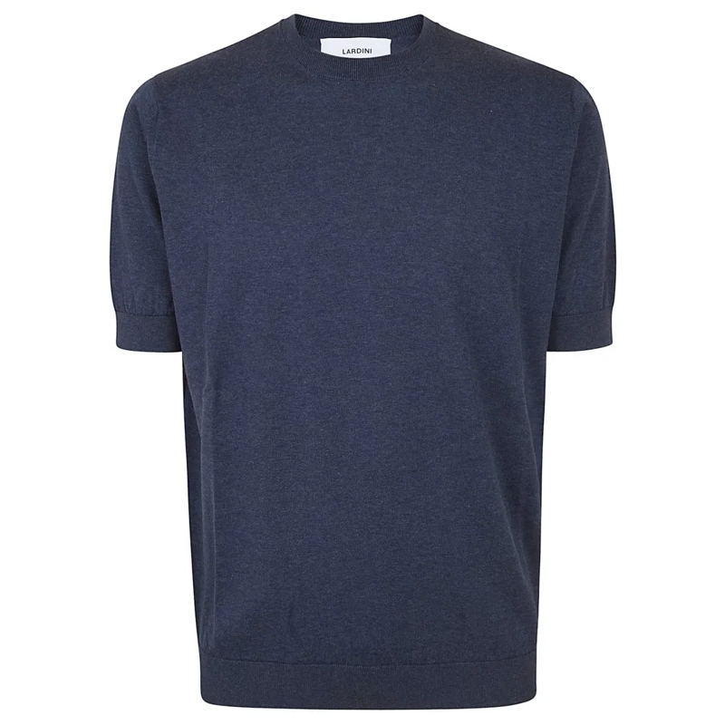 Lardini Pull Short-Sleeved Crew Neck Sweater With Ribbed Cuffs Grey