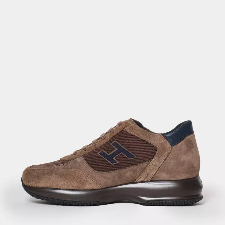 Thumbnail - Hogan Low-Top Sneaker - Brown Suede And Technical Fabric Interactive Sneak - Gr. 9 - in Braun - für Damen