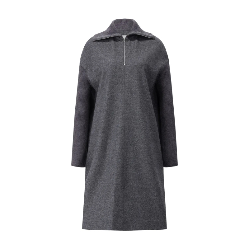 Jil Sander  Midikleid aus Wolle Grau