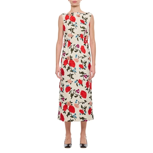 Erdem Midi-Kleider Boat Neck Cocktail Dress Multicolor