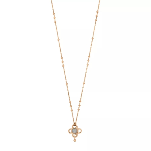 Leaf Necklace Clover Gem Sterlingsilver Rose Gold Collier moyen