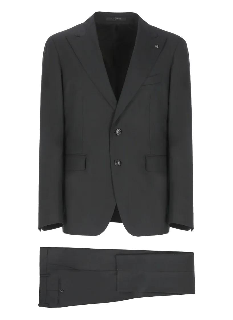 セットアップ Tagliatore Paris Suit In Black Virgin Wool Blend Tagliatore Paris Suit In Black Virgin Wool Blend Suit