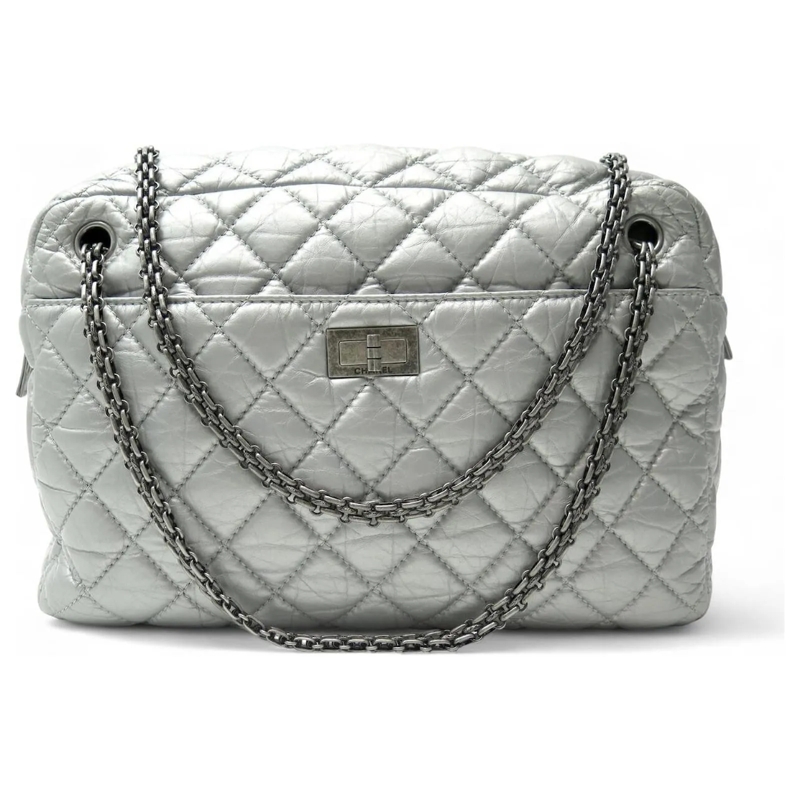 Chanel Crossbody Bag CHANEL CAMERA 2.55 2011 SILBERNE LEDER SCHULTERTAS silber