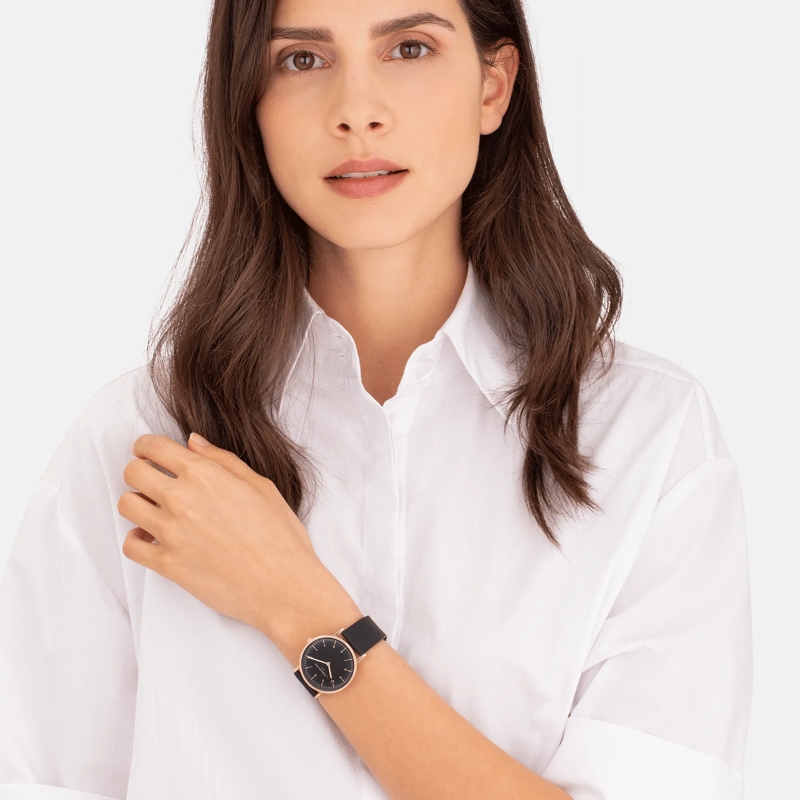 Liebeskind Berlin Quarzuhr Echtleder The Small Minimalist schwarz(Image 2)