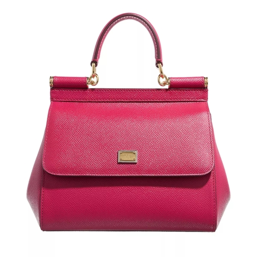 Dolce&Gabbana Mini Bag Sicily Vitello Stampa Dauphine Arancio C| Fuchsia Schooltas