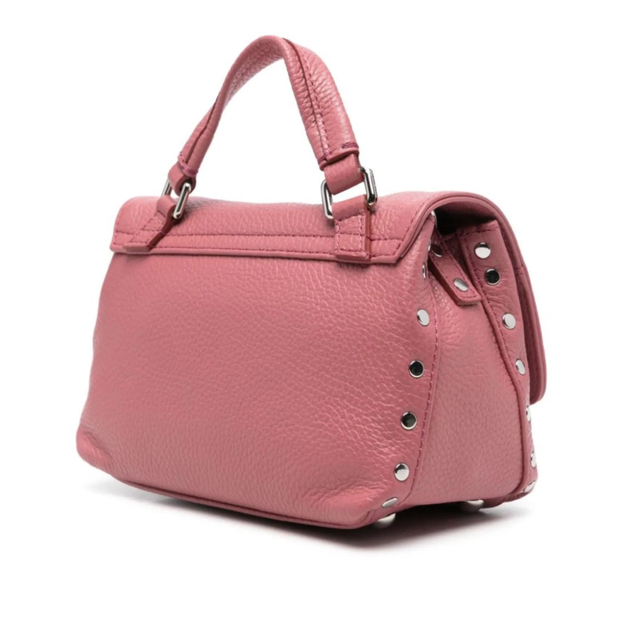 Zanellato Shoppers Dark Pink Leather Handbag in roze