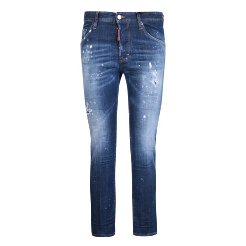 Dsquared2 Blue Jeans With Pain-Splatter Details Blue Jeans