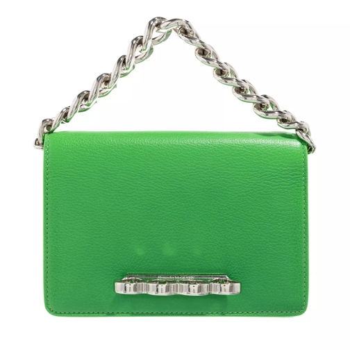 Alexander McQueen Four Ring Mini Chain Bag Acid Green Satchel