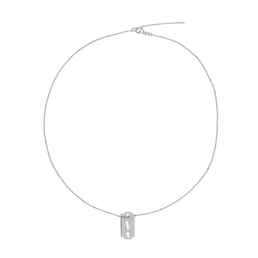 Saint Laurent Razor Blade Necklace Silver Kort halsband