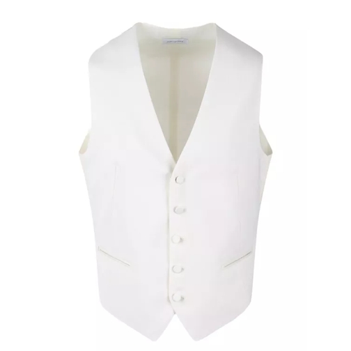 Tagliatore Wool Waistcoat White 