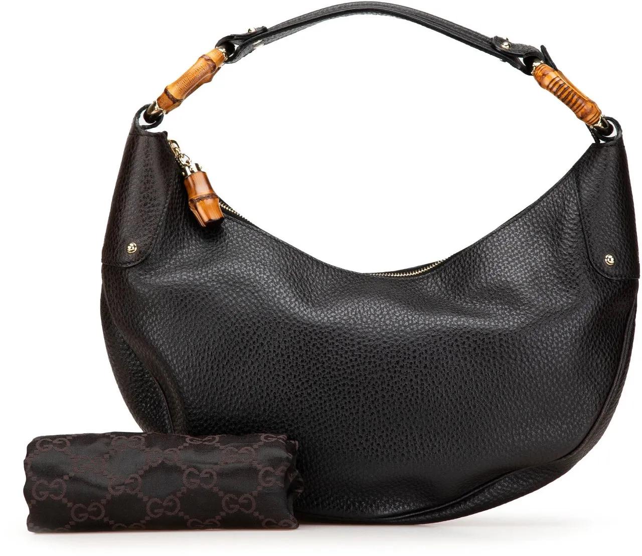 Thumbnail - Gucci Hobo Bags - 2000-2015 Pebbled Calfskin Bamboo Ring Hobo - Gr. unisize - in Schwarz - für Damen