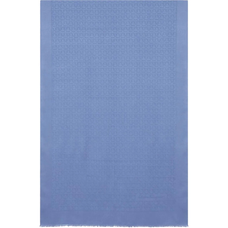 Salvatore Ferragamo Écharpe en laine Scarfs Clear Blue blau