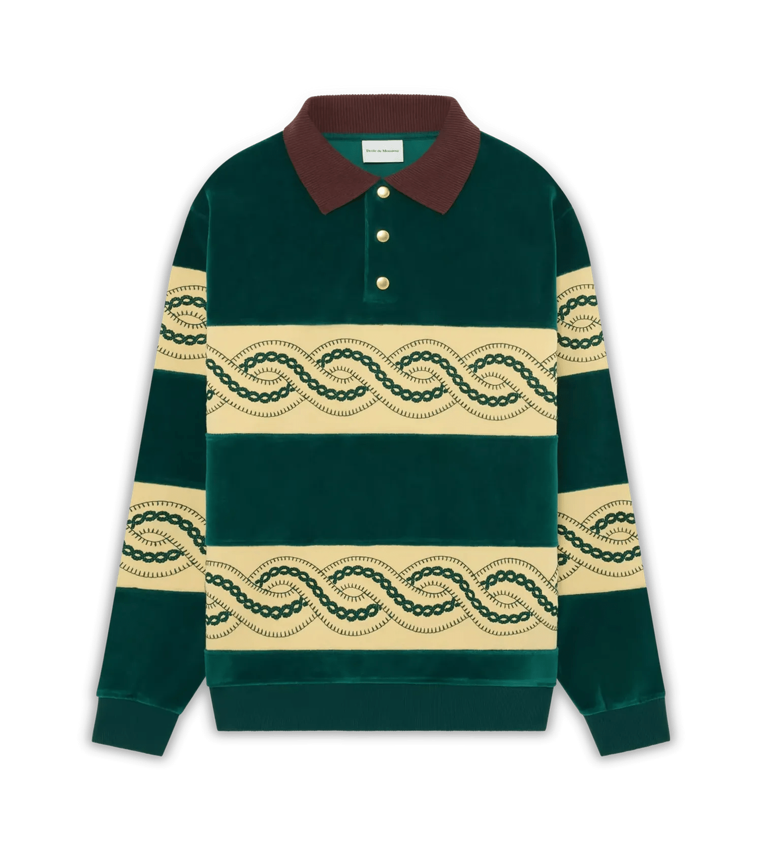 Drôle De Monsieur - Langärmliges Polo - Größe M - grün